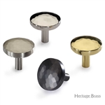 Round Hammered Cabinet Knob in Polished Nickel Finish