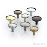 Round Hammered Cabinet Knob in Polished Nickel Finish