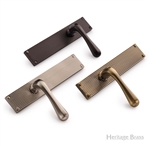 Charlbury Reeded Door Handle on Plate in Polished Chrome