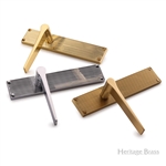 Gio Reeded Door Handle on Plate in Satin Brass