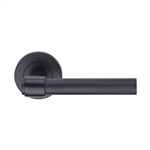 Heritage Brass Linear Fountain Lever on Rose in Matt Black