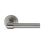 Heritage Brass Linear Fountain Lever on Rose in Satin Nickel