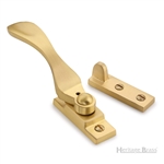 Casement Window Fastener Wedge Pattern in Satin Brass