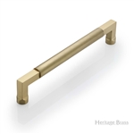 Bauhaus Knurled Door Pull Handle in Satin Brass