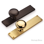 Victoria Reeded Mortice Knob on Plate in Matt Bronze