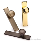Victoria Mortice Knob on Plate in Polished Brass