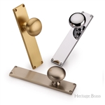 Victoria Mortice Knob on Plate in Polished Brass