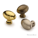 Victorian Oval Cabinet Knob Hammered Design in Polished Chrome
