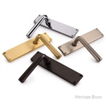 Octave Door Handle on 200mm Plate in Antique Brass