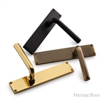 Octave Door Handle on 200mm Plate in Matt Bronze