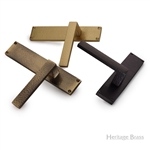 Delta Hammered Door Handle on Plate in Satin Nickel