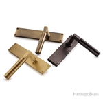 Bauhaus Hammered Door Handle on Plate in Satin Brass