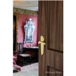 Waldorf Door Handle on Plate in Polished Chrome