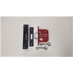 CE York British Standard 5 Lever Deadlock 2 1/2"  in Matt  Black
