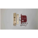 CE York British Standard 5 Lever Deadlock 2 1/2"  in Satin Brass