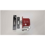 CE York British Standard 5 Lever Deadlock 3" in Polished Chrome / Polished Nickel