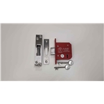 CE York British Standard 5 Lever Deadlock 3" in Satin Chrome / Nickel Finish