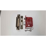 CE York British Standard 5 Lever Sashlock 3"  in Polished Brass