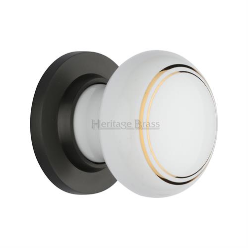 Gold Line Door Knob on Rose