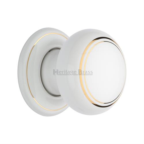 Gold Line Door Knob on Rose