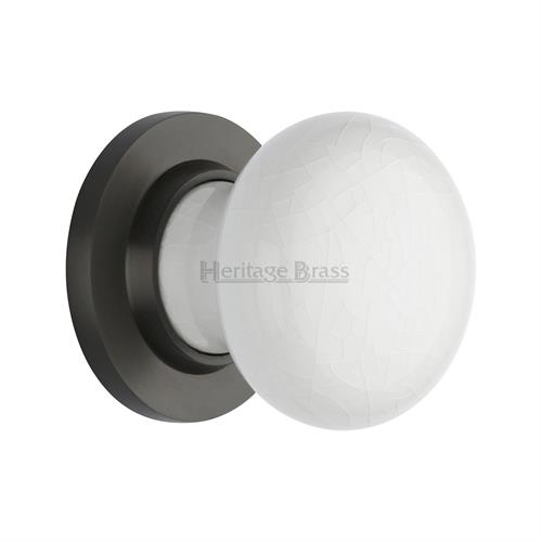 White Crackle Knob