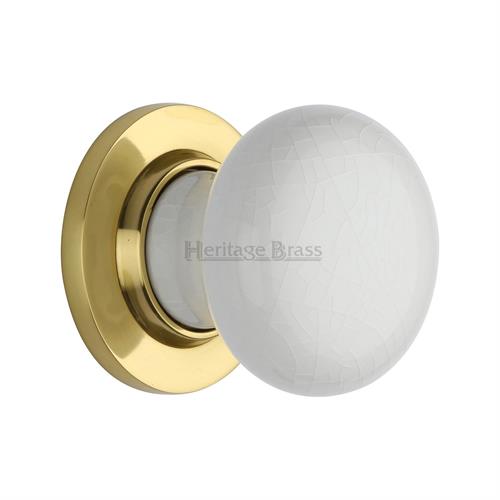 White Crackle Knob
