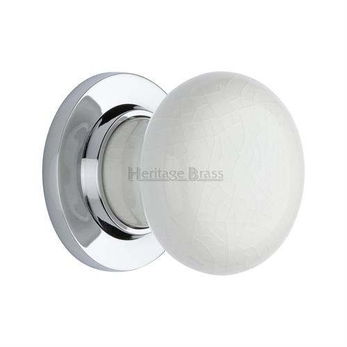 White Crackle Knob