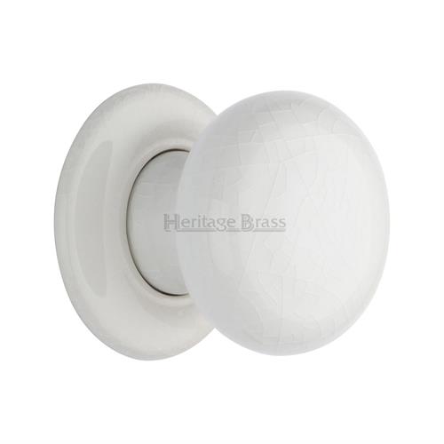 White Crackle Knob