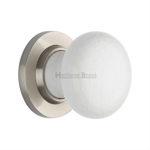 White Crackle Knob