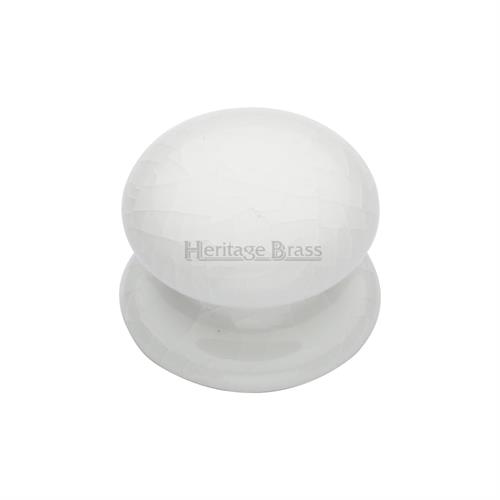 White Crackle Cabinet Knob