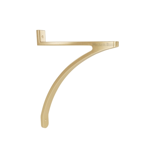 Heritage Brass Curved Shelf Bracket 8''x6.5'' in Satin Brass