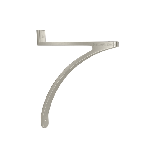 Heritage Brass Curved Shelf Bracket 8''x6.5'' in Satin Nickel