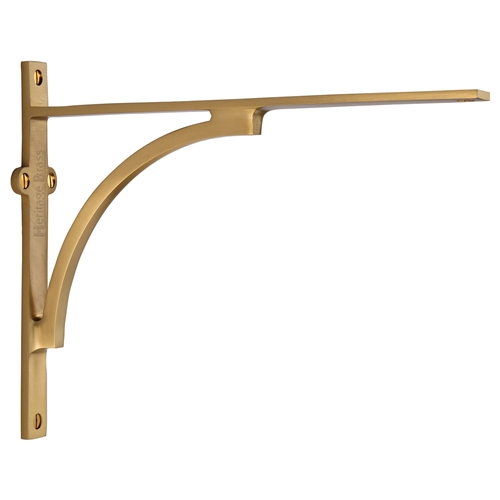 Heritage Brass Arch Shelf Bracket in Satin Brass