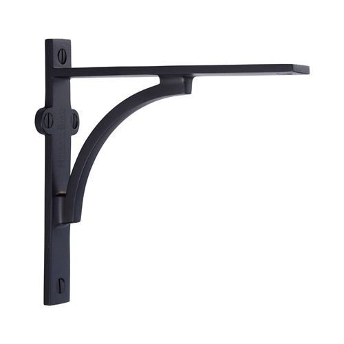 Heritage Brass Arch Shelf Bracket in Matt Black
