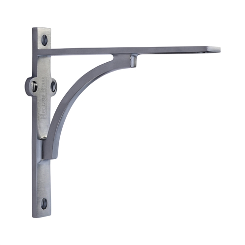 Heritage Brass Arch Shelf Bracket in Satin Chrome