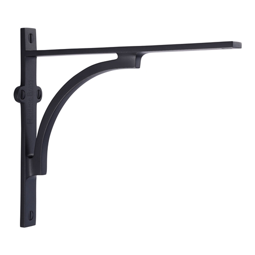 Heritage Brass Arch Shelf Bracket in Matt Black