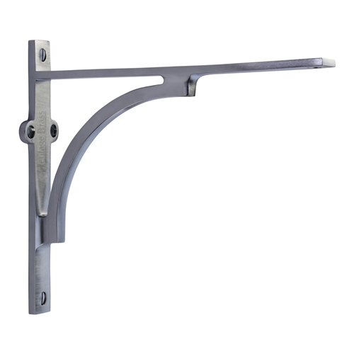 Heritage Brass Arch Shelf Bracket in Satin Chrome