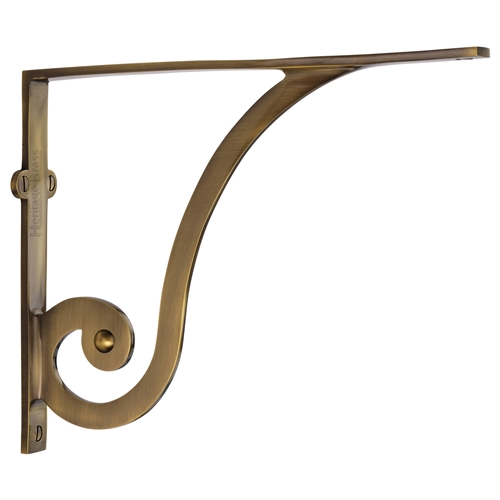 Heritage Brass Ornate Shelf Bracket in Antique Brass
