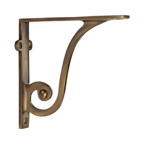 Heritage Brass Ornate Shelf Bracket in Antique Brass