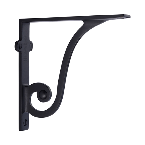 Heritage Brass Ornate Shelf Bracket in Matt Black