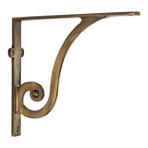 Heritage Brass Ornate Shelf Bracket in Antique Brass