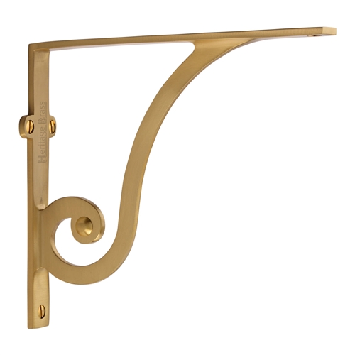 Heritage Brass Ornate Shelf Bracket in Satin Brass
