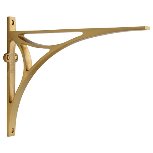Heritage Brass Bridge Shelf Bracket in Satin Brass