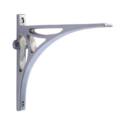 Heritage Brass Bridge Shelf Bracket in Satin Chrome