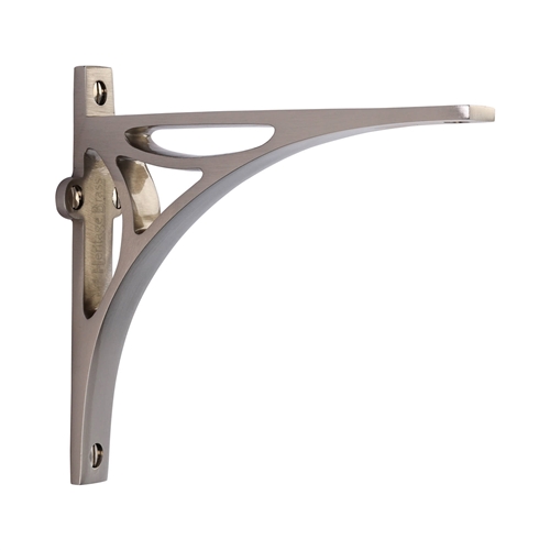 Heritage Brass Bridge Shelf Bracket in Satin Nickel