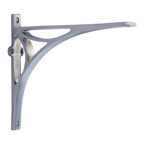 Heritage Brass Bridge Shelf Bracket in Satin Chrome