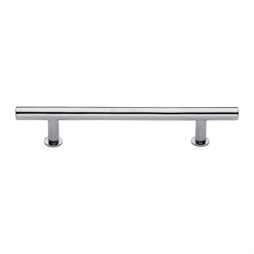 T-Bar Cabinet Pull Handle with Rose in Polished Chrome