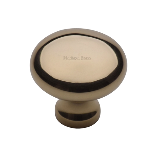 Victorian Round Cabinet Knob in Unlacquered Brass