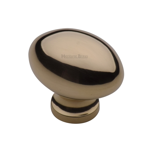 Victorian Oval Cabinet Knob in Unlacquered Brass