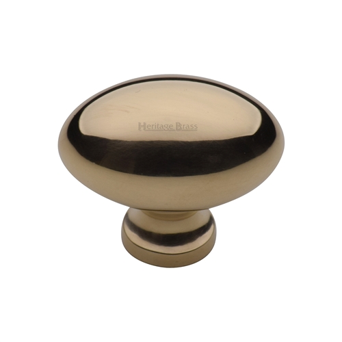 Victorian Oval Cabinet Knob in Unlacquered Brass